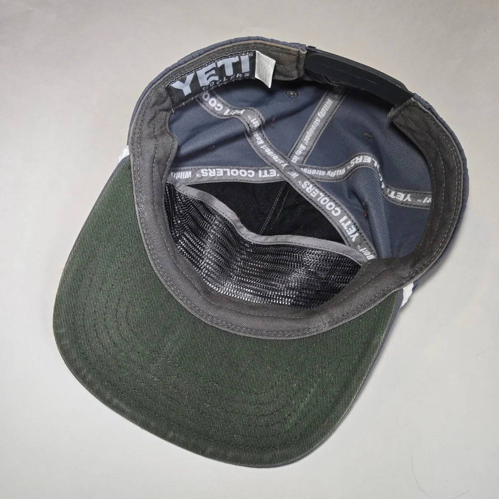 Yeti Coolers Hat Trucker Roper Grey Blue Outdoors Fishing Gorpcore Snapback Logo